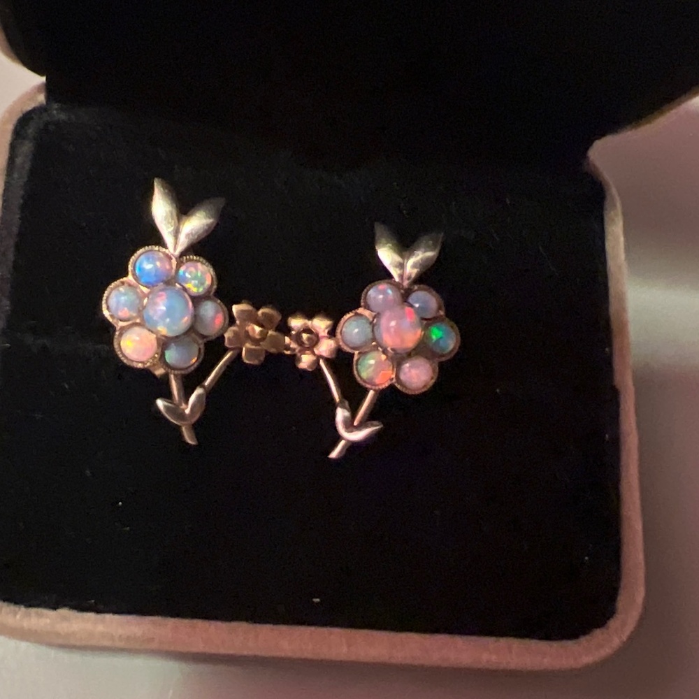 9ct Flower Opal Earrings